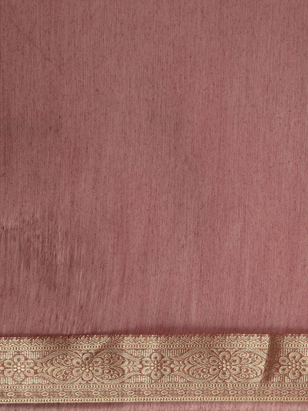 Saree Mall Mauve & Gold Solid Linen Blend Taant Saree | Grocsy