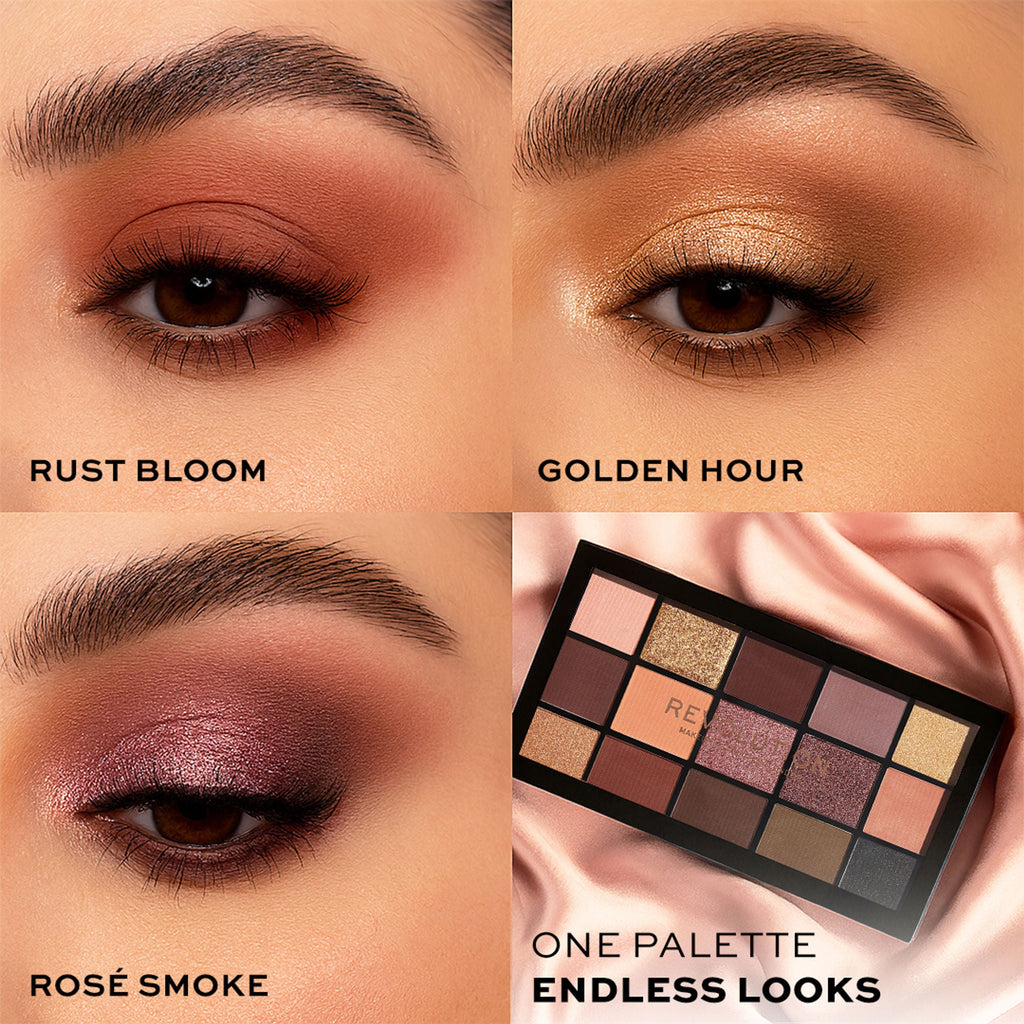 Makeup Revolution Reloaded Eyeshadow Palette-15 Smooth & Rich Shade-High Pay Off Formula - Velvet Rose | Grocsy