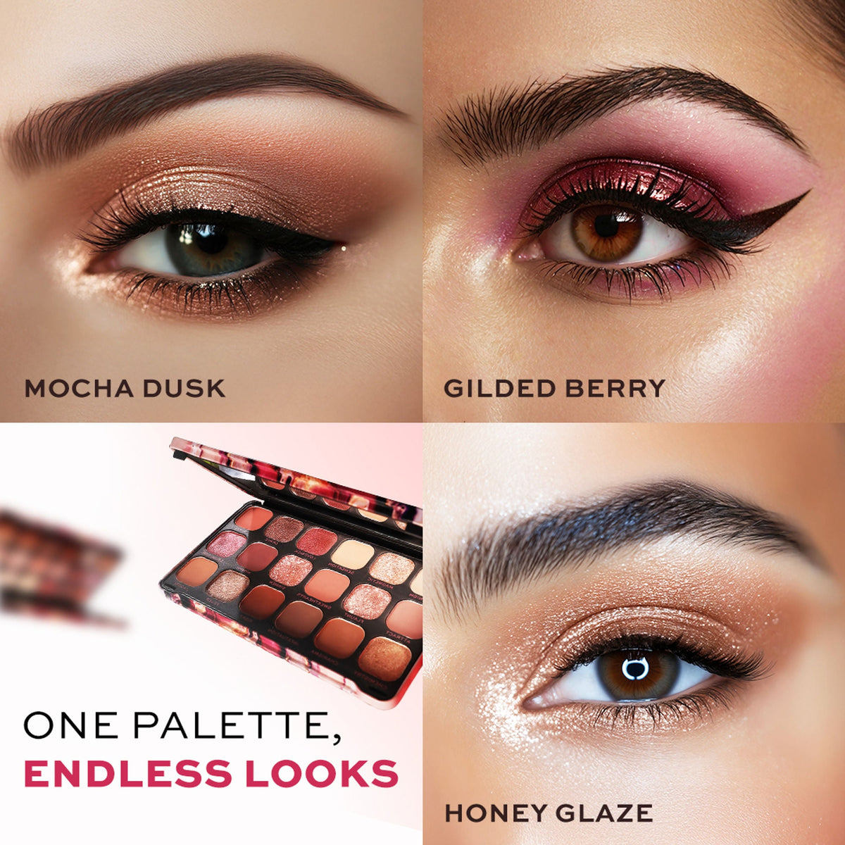 Makeup Revolution Forever Flawless Eyeshadow Palette-18 Smooth & Rich Shade - Allure | Grocsy
