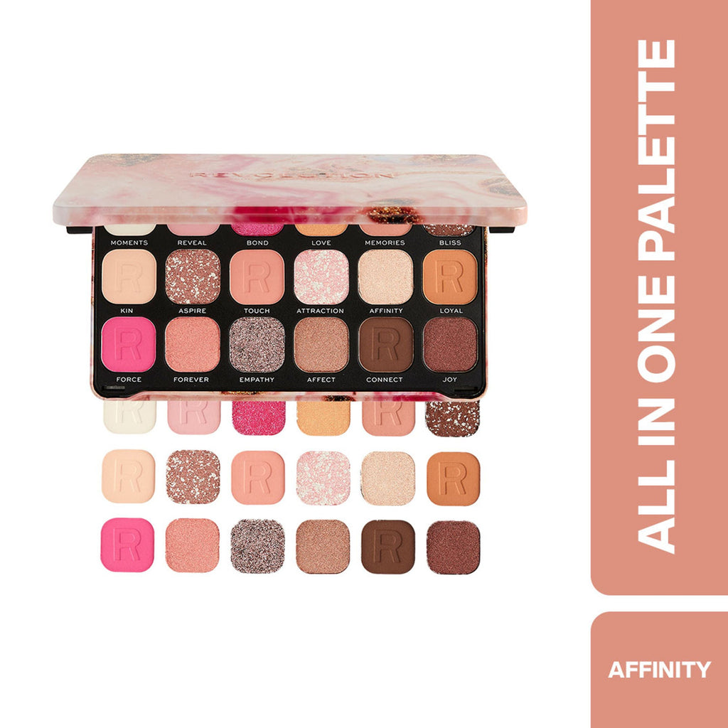 Makeup Revolution Forever Flawless Eyeshadow Palette-18 Smooth & Rich Shade - Affinity | Grocsy