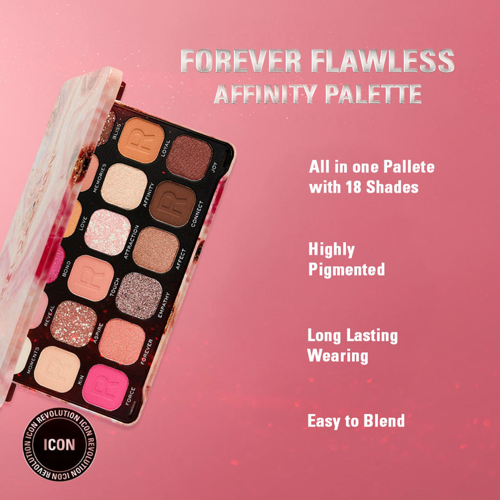 Makeup Revolution Forever Flawless Eyeshadow Palette-18 Smooth & Rich Shade - Affinity | Grocsy