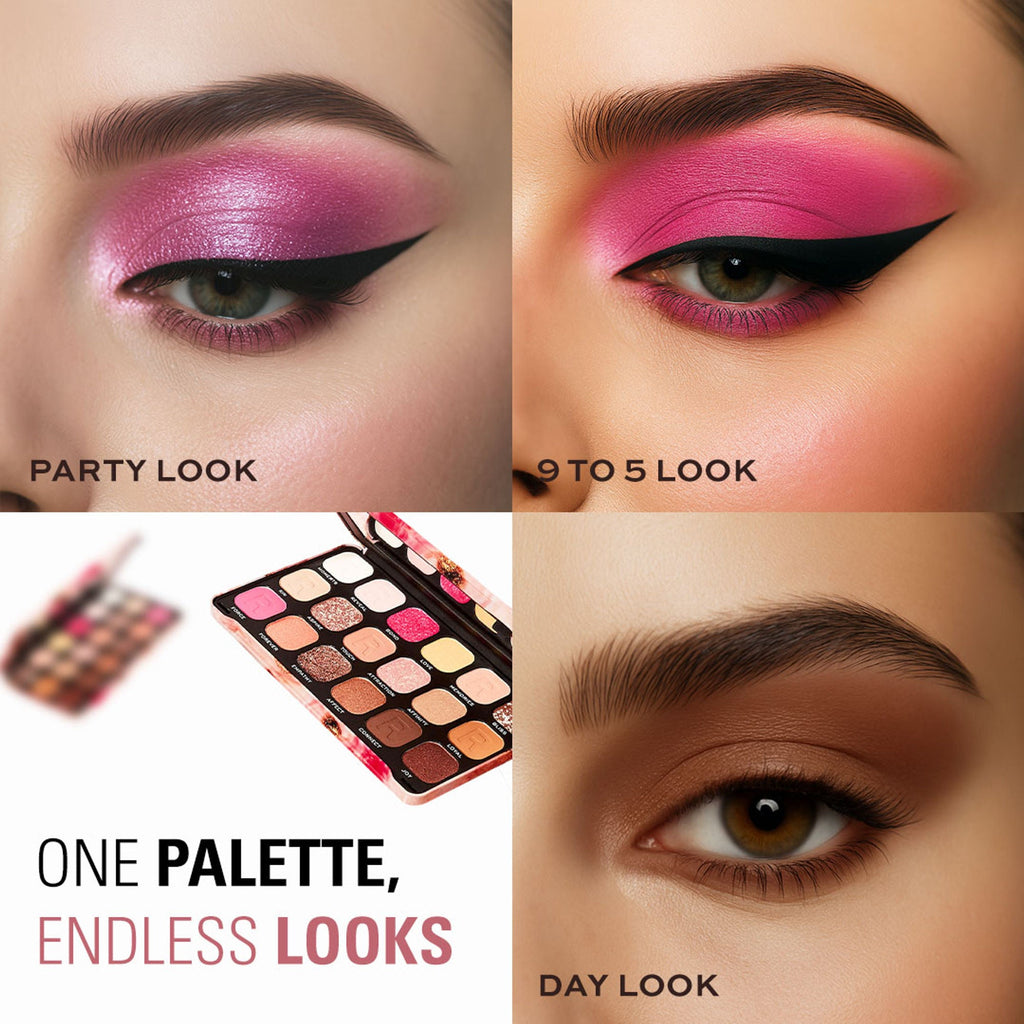 Makeup Revolution Forever Flawless Eyeshadow Palette-18 Smooth & Rich Shade - Affinity | Grocsy