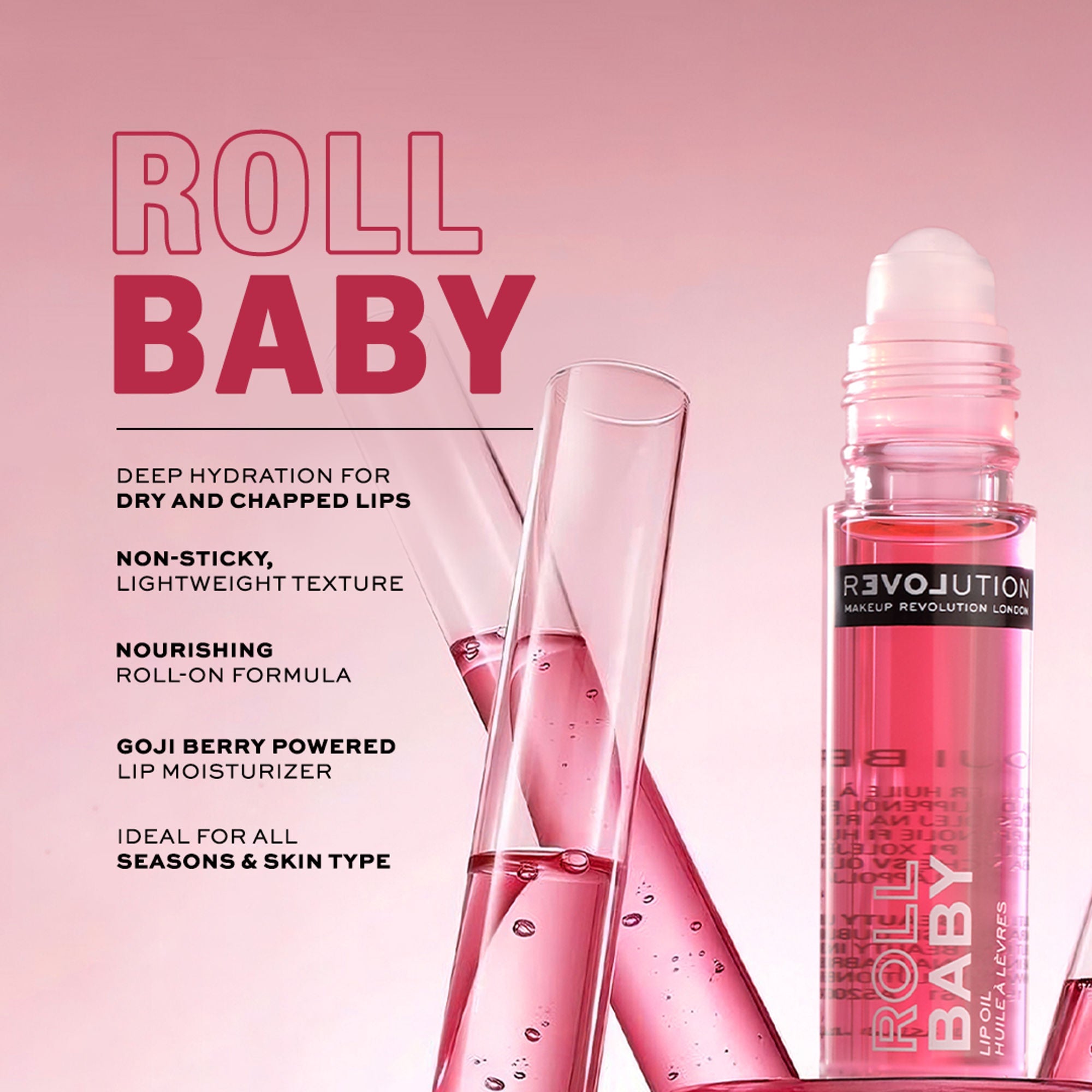 Revolution Relove Roll Baby Lip Oil Papaya - Goji Berry | Grocsy