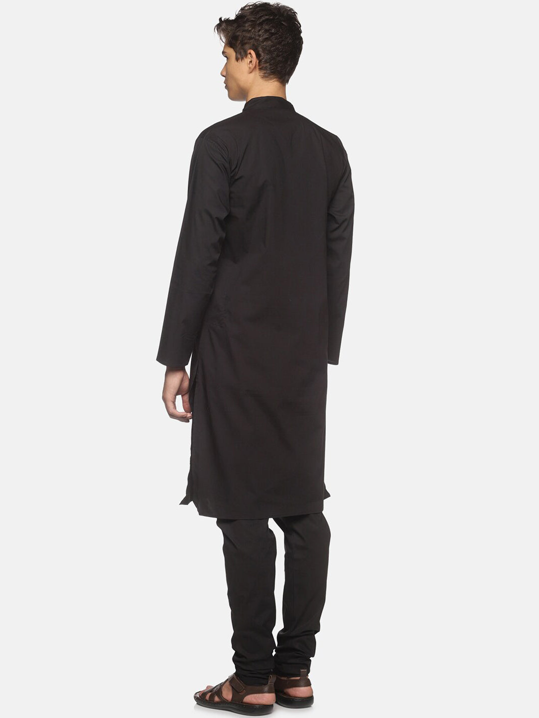 Sethukrishna Men Black Pure Cotton Kurta with Pyjamas | Grocsy