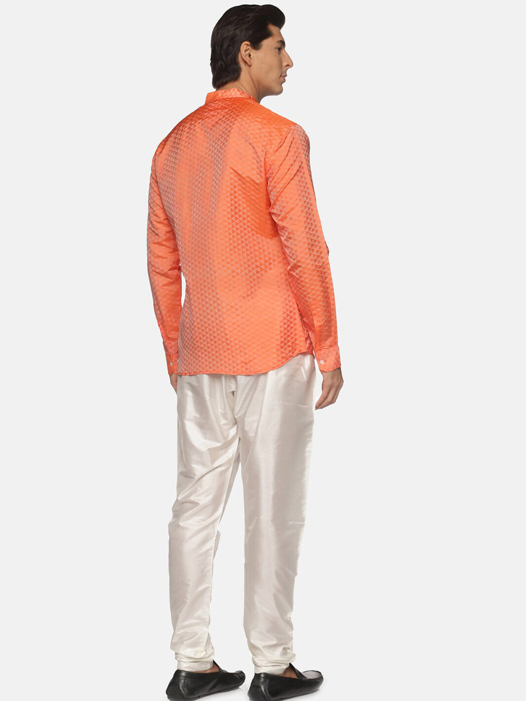 Sethukrishna Mens Orange Kurta with Pyjamas | Grocsy