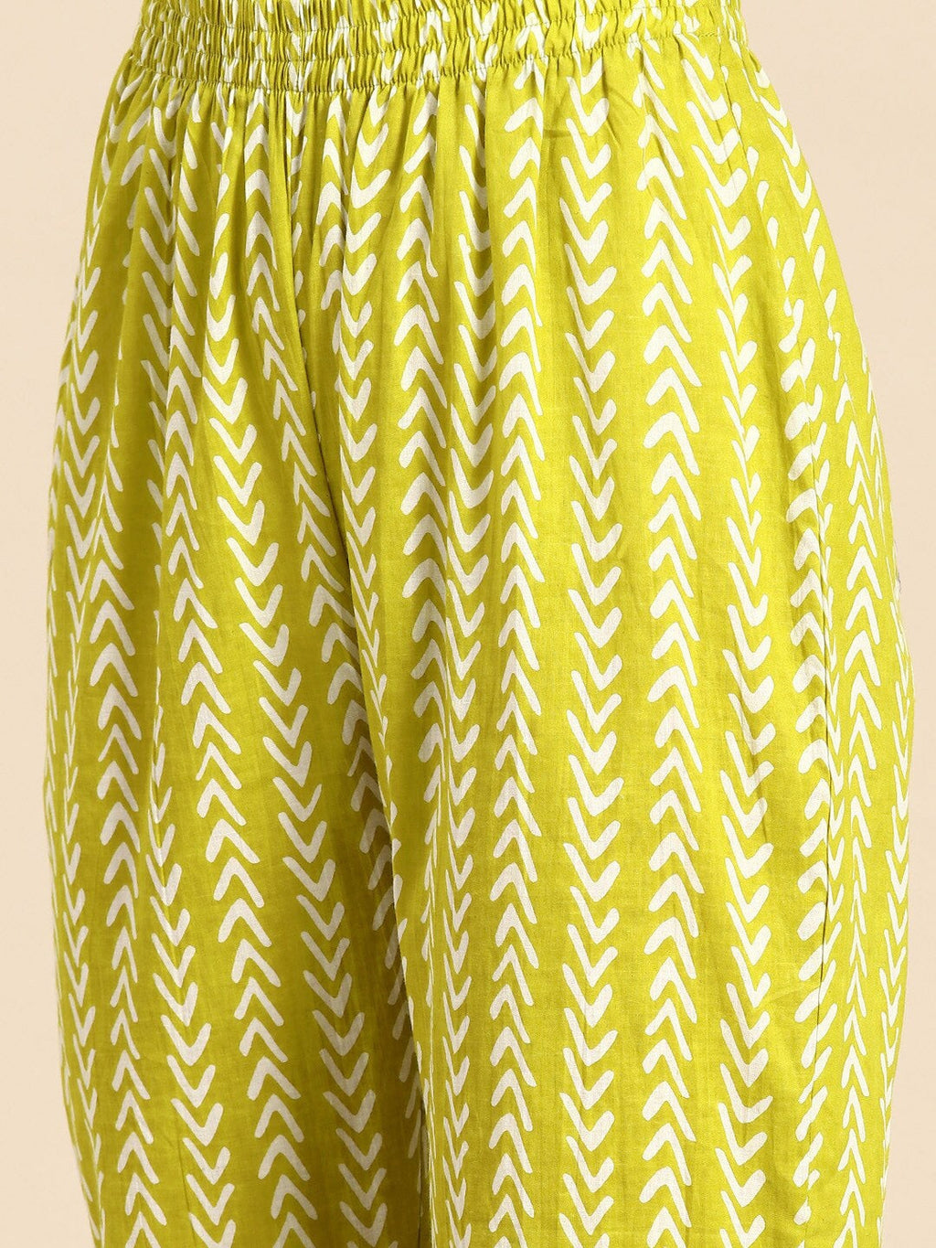 Sangria Green Ethnic Motifs Printed Pure Cotton V-Neck Straight Kurta With Trouser | Grocsy