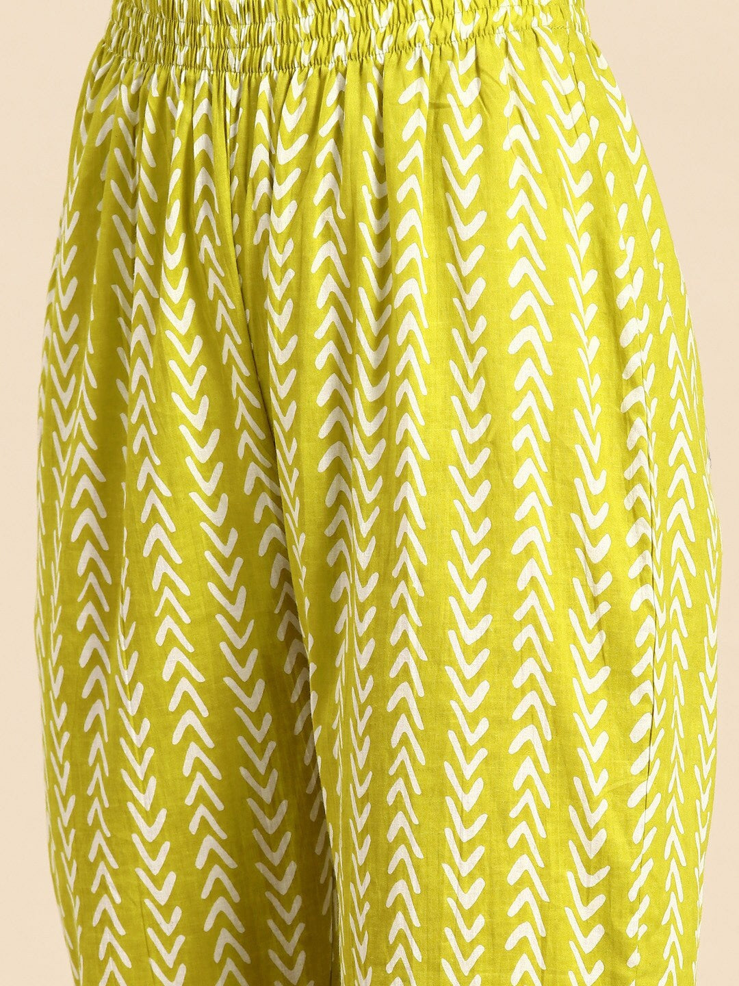Sangria Green Ethnic Motifs Printed Pure Cotton V-Neck Straight Kurta With Trouser | Grocsy