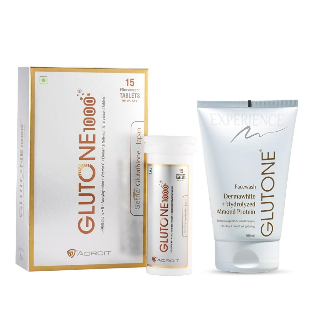 Glutone 1000 & Glutone Facewash Skin Brightening Combo | Grocsy