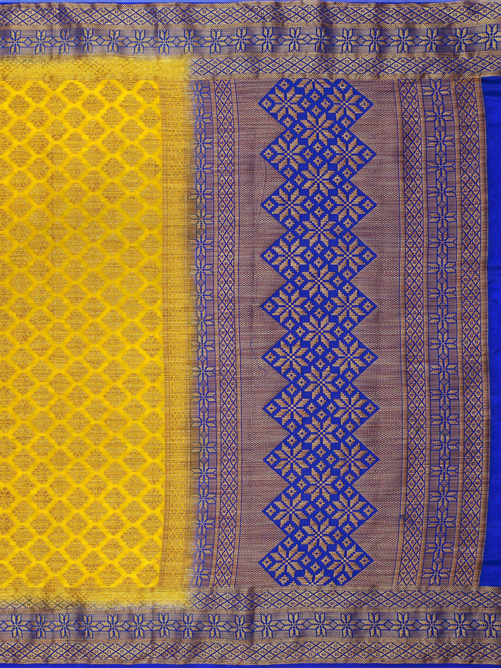 Mimosa Women's Mustard Yellow Patola Art Silk Saree | Grocsy
