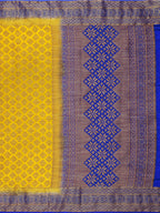 Mimosa Women's Mustard Yellow Patola Art Silk Saree | Grocsy