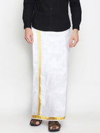 Sethukrishna Men White Double Layer Readymade Dhoti With Pocket | Grocsy