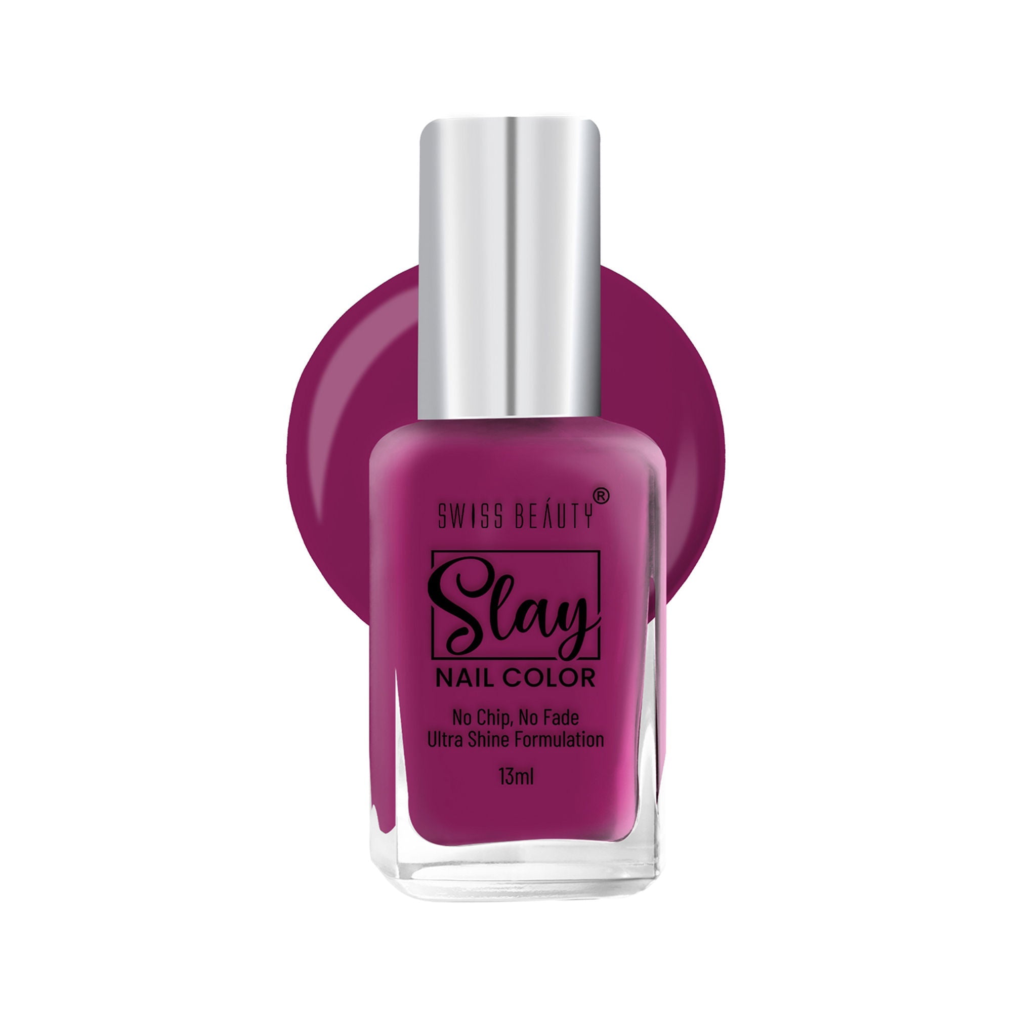 Swiss Beauty Slay Nail Color With Ultra Shine Formulation - 70 Violet | Grocsy
