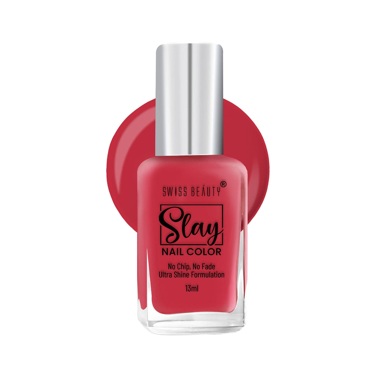 Swiss Beauty Slay Nail Color With Ultra Shine Formulation - 71 Cherry Pink | Grocsy