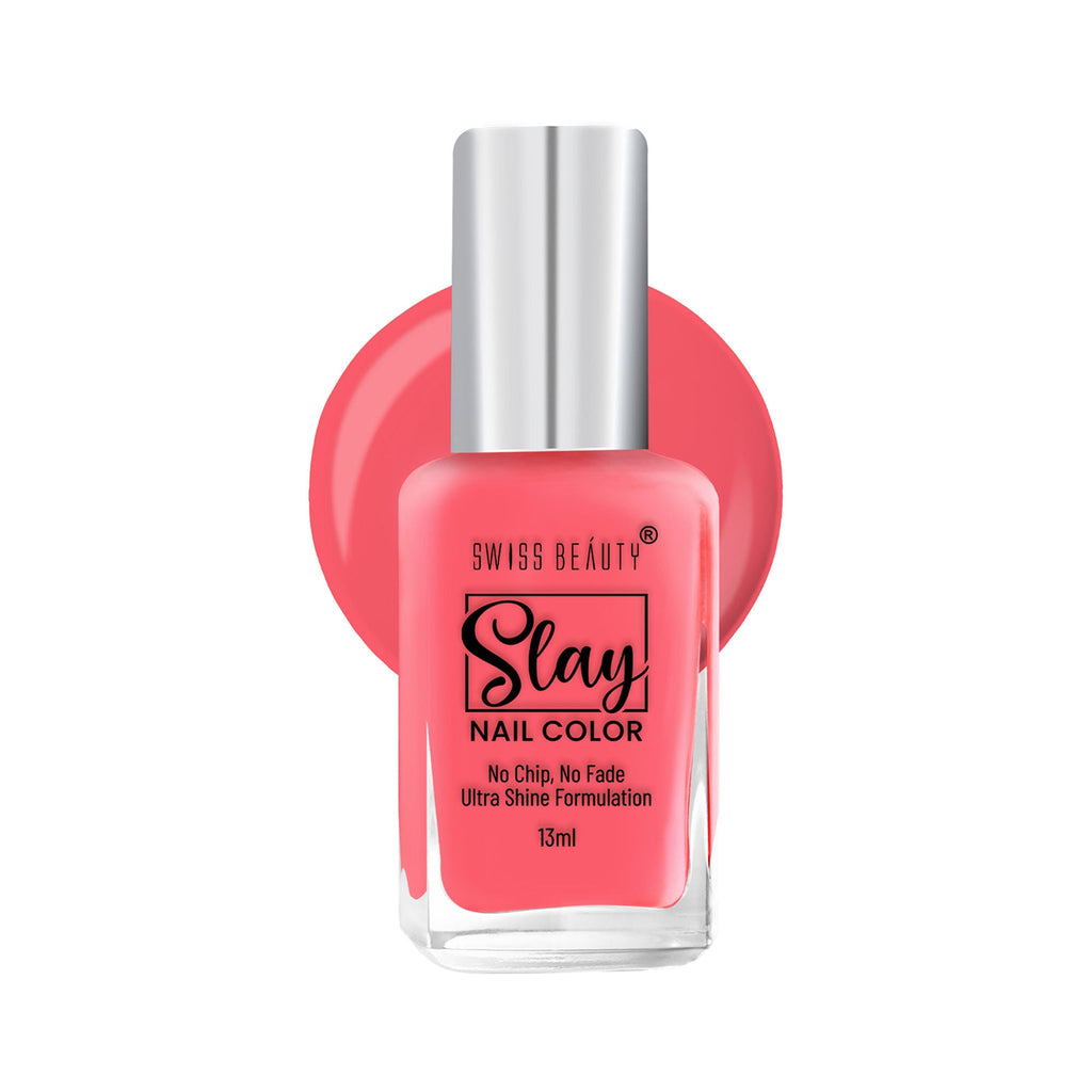 Swiss Beauty Slay Nail Color With Ultra Shine Formulation - 75 Princess Pink | Grocsy