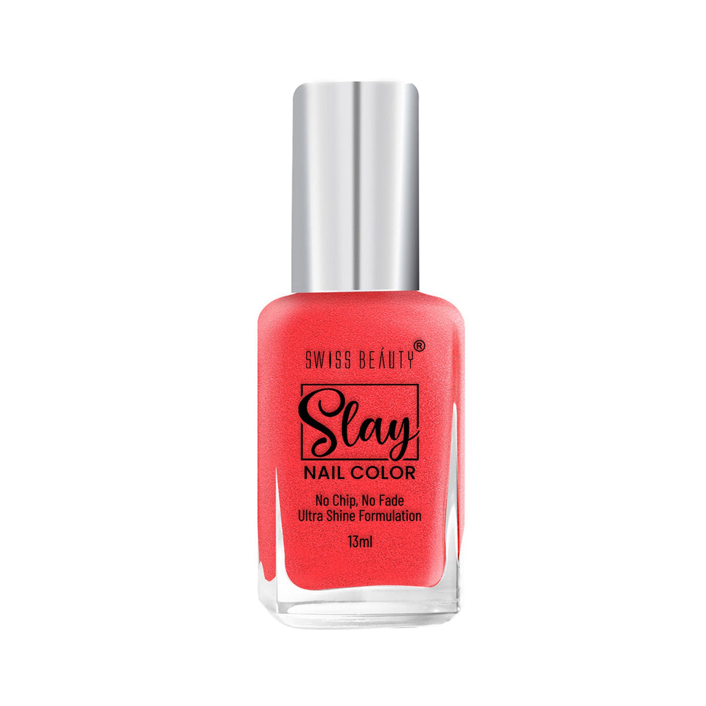 Swiss Beauty Slay Nail Color With Ultra Shine Formulation - 81 Chilli Red | Grocsy