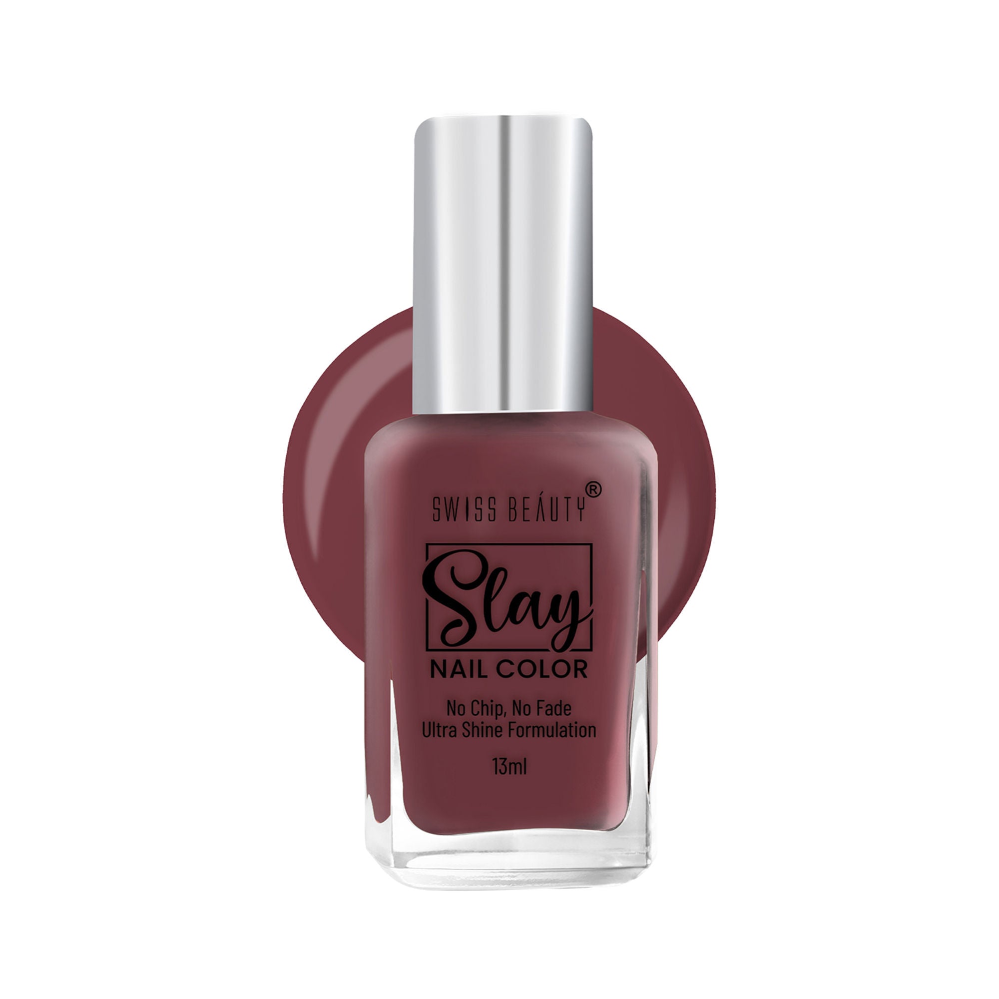 Swiss Beauty Slay Nail Color With Ultra Shine Formulation - 85 Burnt Brown | Grocsy