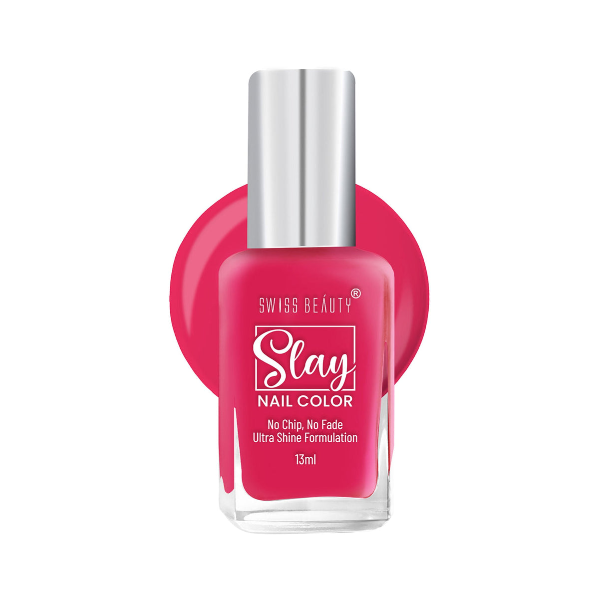 Swiss Beauty Slay Nail Color With Ultra Shine Formulation - 91 Fuchsia Pink | Grocsy