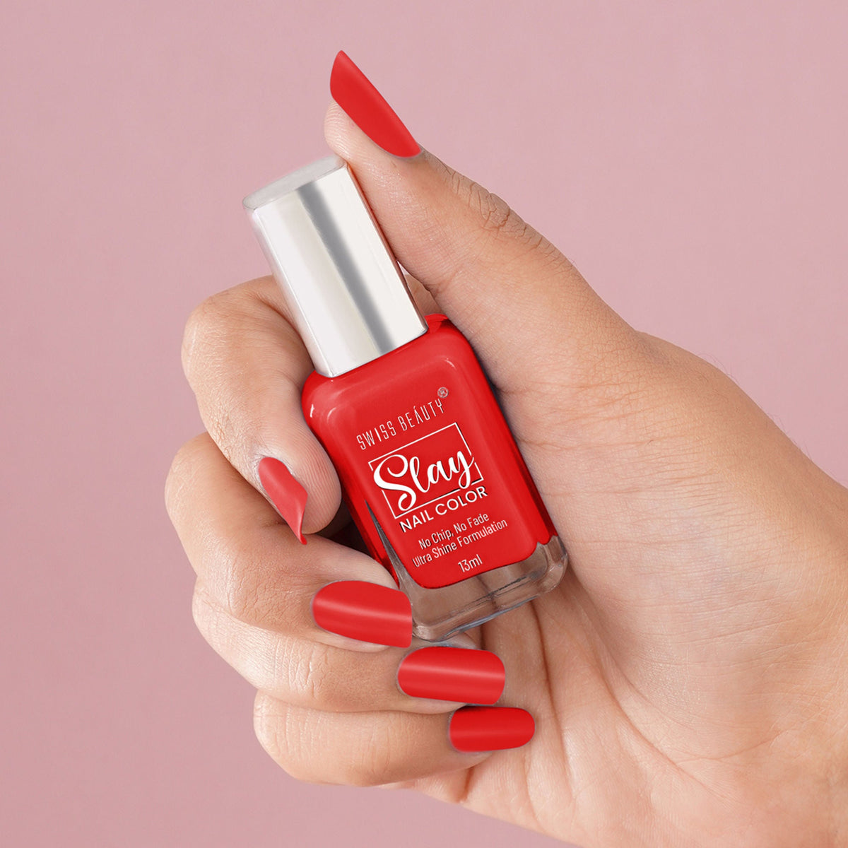 Swiss Beauty Slay Nail Color With Ultra Shine Formulation - 93 Really Red | Grocsy