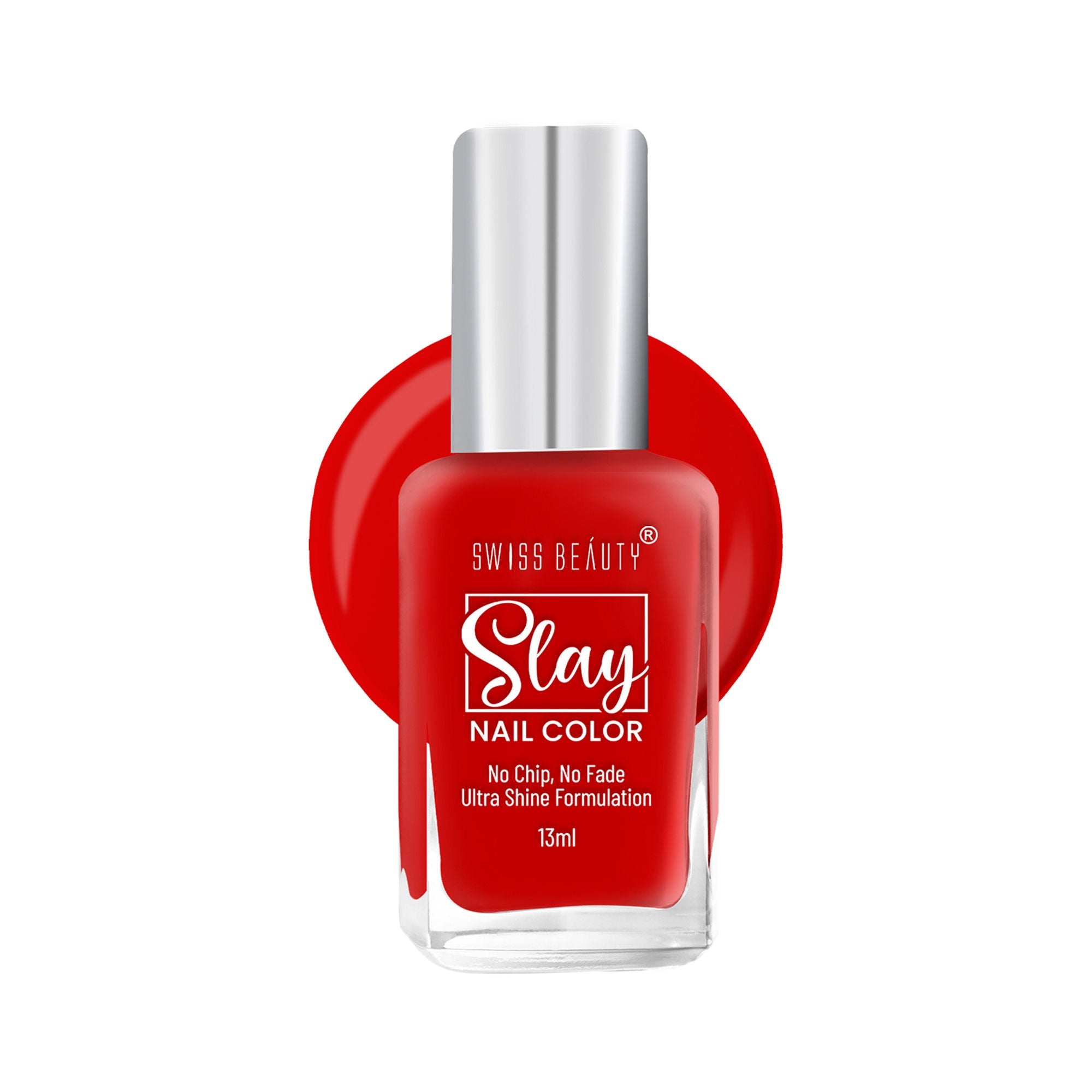 Swiss Beauty Slay Nail Color With Ultra Shine Formulation - 93 Really Red | Grocsy