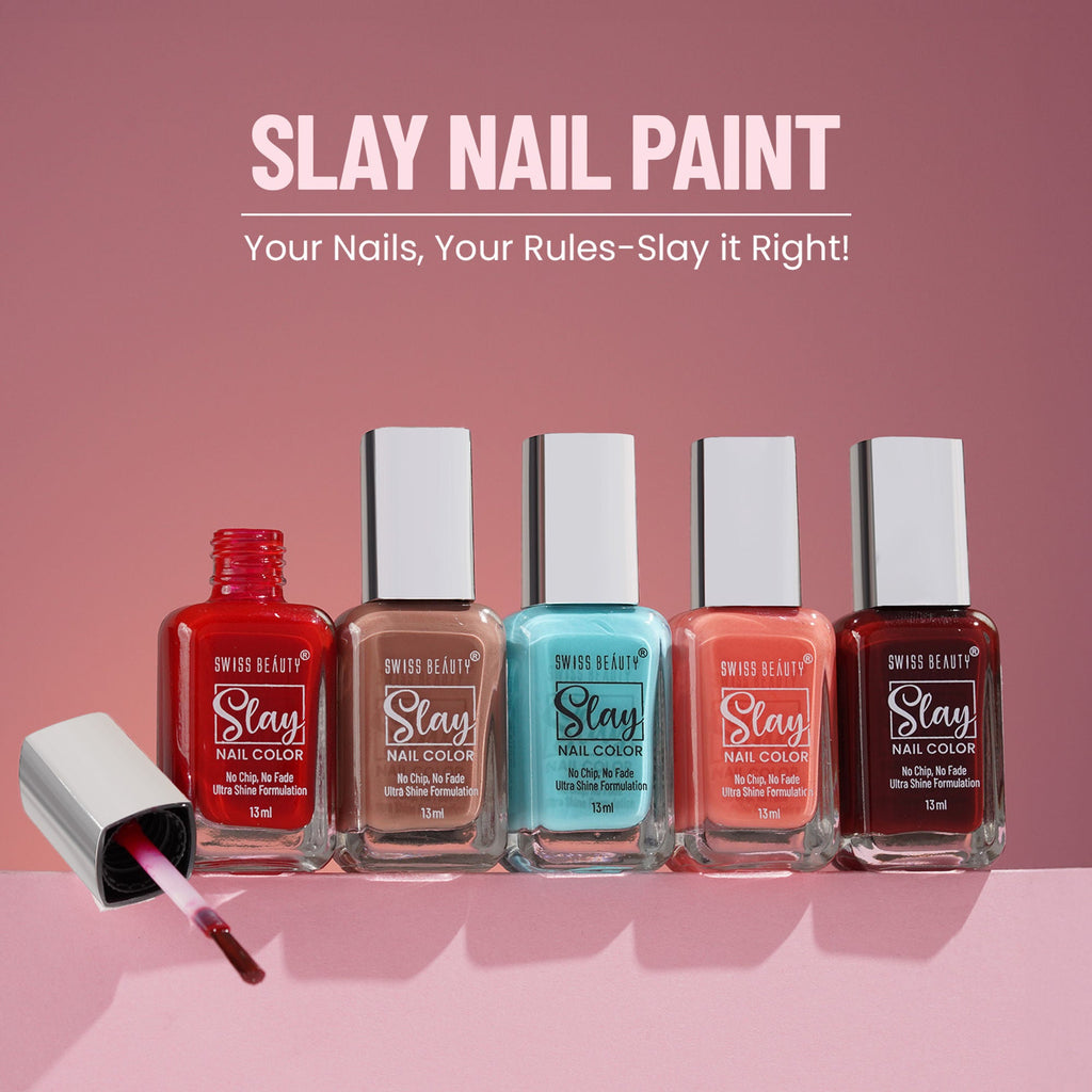 Swiss Beauty Slay Nail Color With Ultra Shine Formulation - 93 Really Red | Grocsy