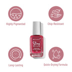 Swiss Beauty Slay Nail Color With Ultra Shine Formulation - 93 Really Red | Grocsy