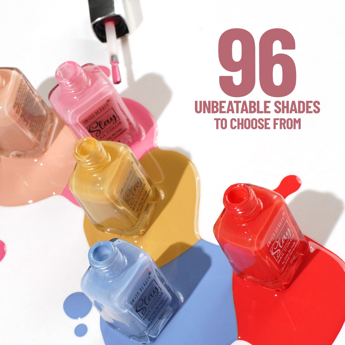 Swiss Beauty Slay Nail Color With Ultra Shine Formulation - 93 Really Red | Grocsy