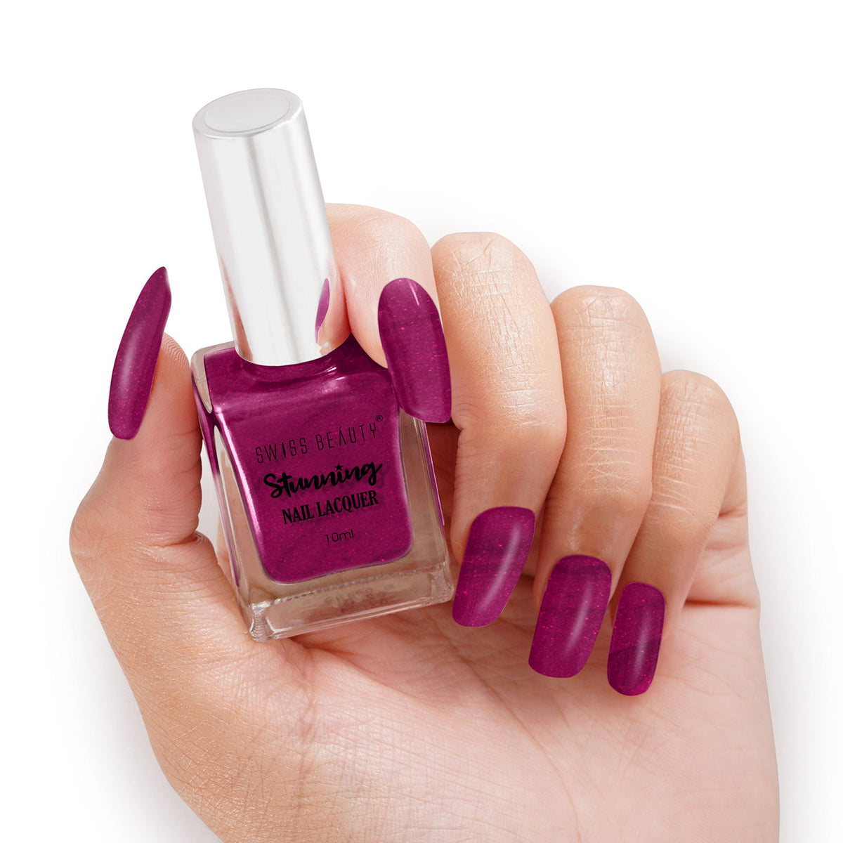 Swiss Beauty Stunning Nail Lacquer - 106 Glitter Plum | Grocsy