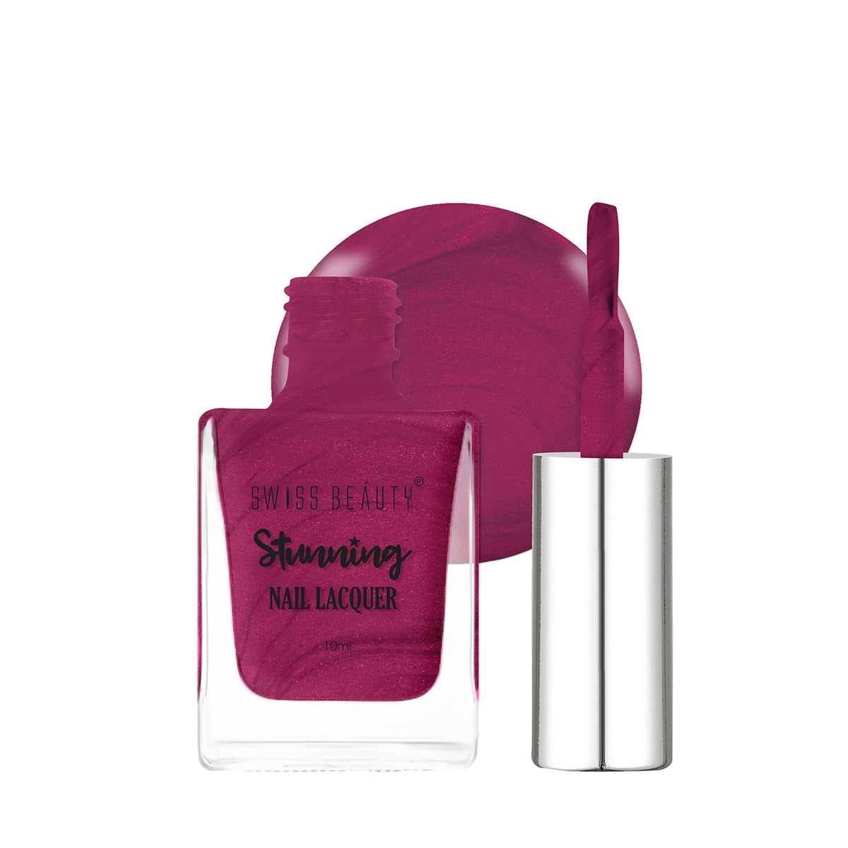 Swiss Beauty Stunning Nail Lacquer - 106 Glitter Plum | Grocsy