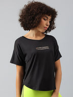 MKH Women Typography Printed Dri-FIT Sports T-shirt | Grocsy