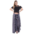 Asmaani Grey Color Plain Ruffle Palazzo | Grocsy