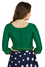 Aastha Fashion Women's Bottle Green Art Silk Designer Party Wear Readymade Blouse | Grocsy