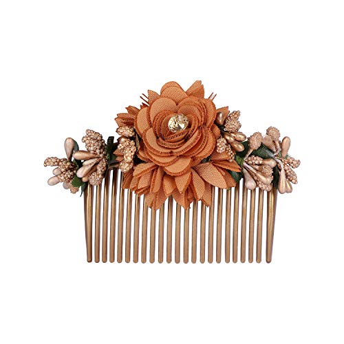 Accessher Multicolor Floral Hair Combs for Women | Decorative Acrylic Hair Accessories with Artificial Flowers | Perfect for Weddings Parties & Traditional Looks | Pack of 3 | Grocsy
