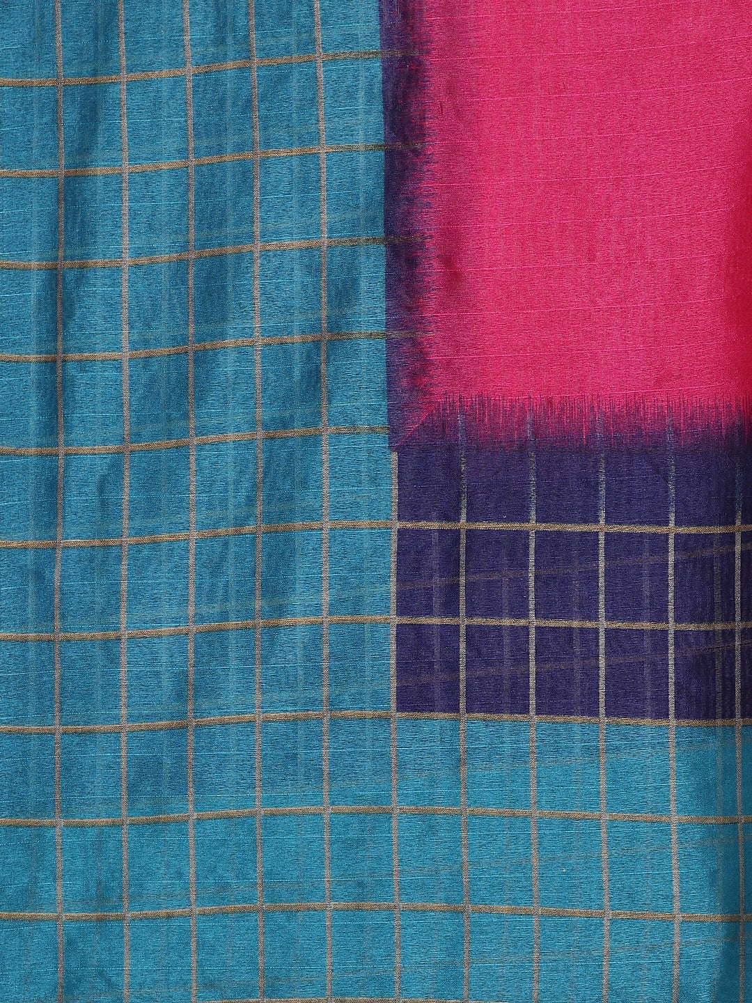 Saree Mall Pink & Purple Colourblocked Bhagalpuri Saree | Grocsy