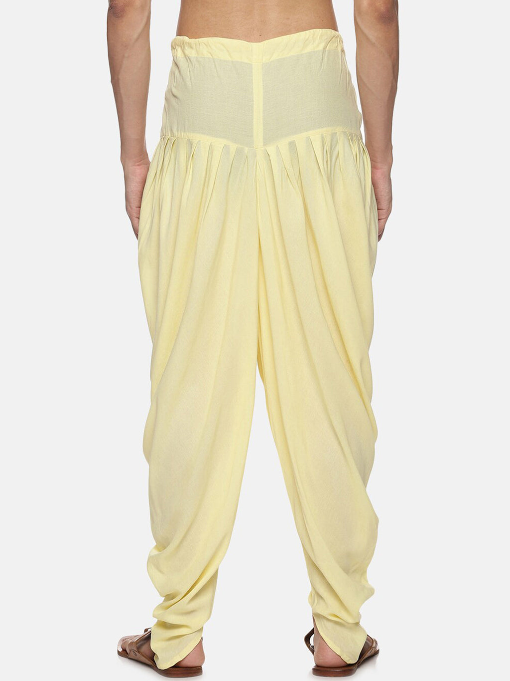 Sethukrishna Men Yellow Solid Dhoti Pant | Grocsy