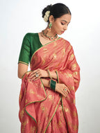 Sangria Ethnic Motifs Printed Zari Saree | Grocsy