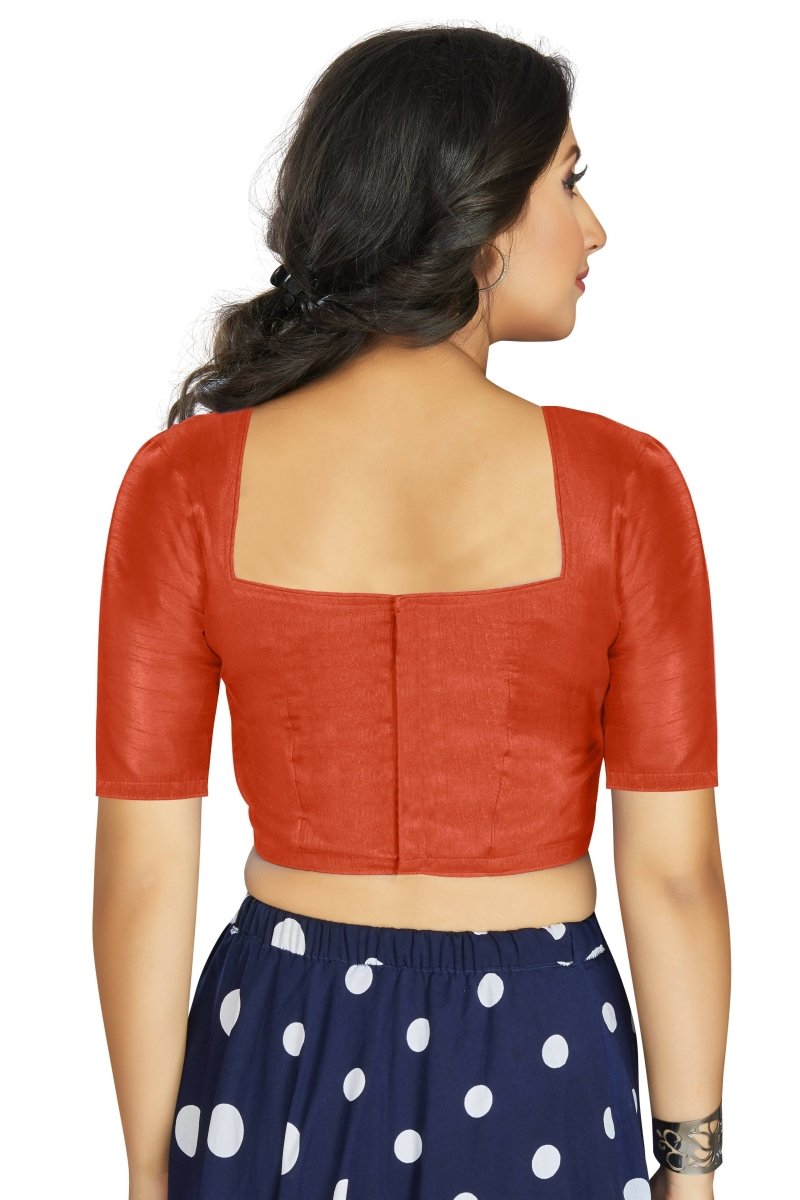 Aastha Fashion Women's Orange Art Silk Designer Traditional Readymade Blouse | Grocsy