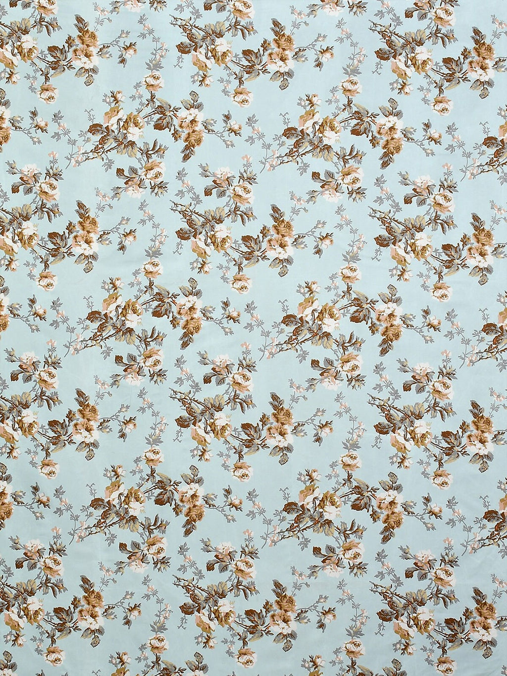 Florida Blue & White Floral 120 TC King Bedsheet with 2 Pillow Covers | Grocsy