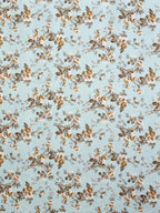 Florida Blue & White Floral 120 TC King Bedsheet with 2 Pillow Covers | Grocsy