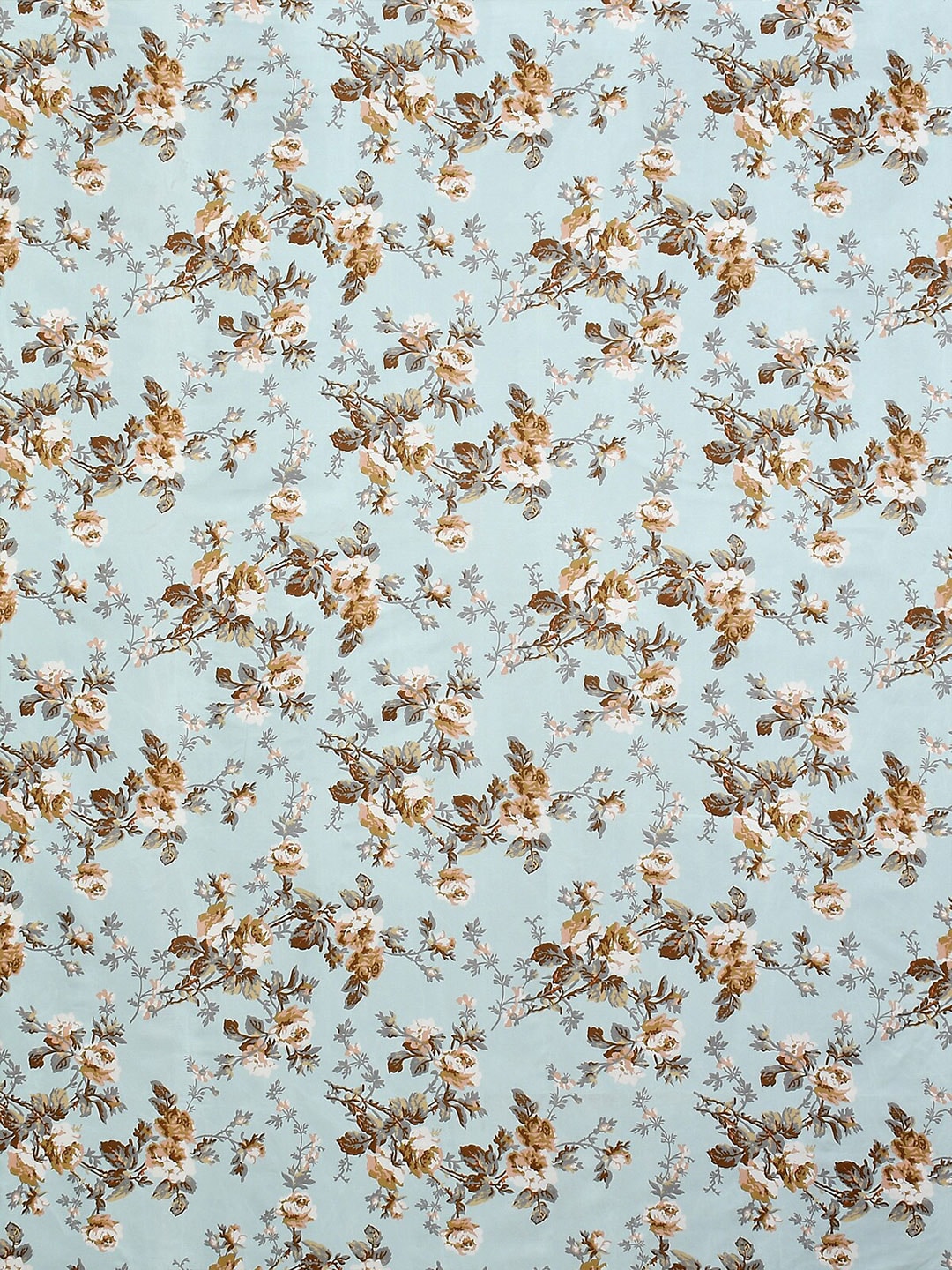 Florida Blue & White Floral 120 TC King Bedsheet with 2 Pillow Covers | Grocsy