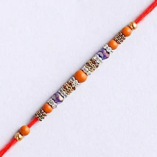 Pearl Sleek Rakhi With Dry Fruits & Besan Laddoos | Grocsy