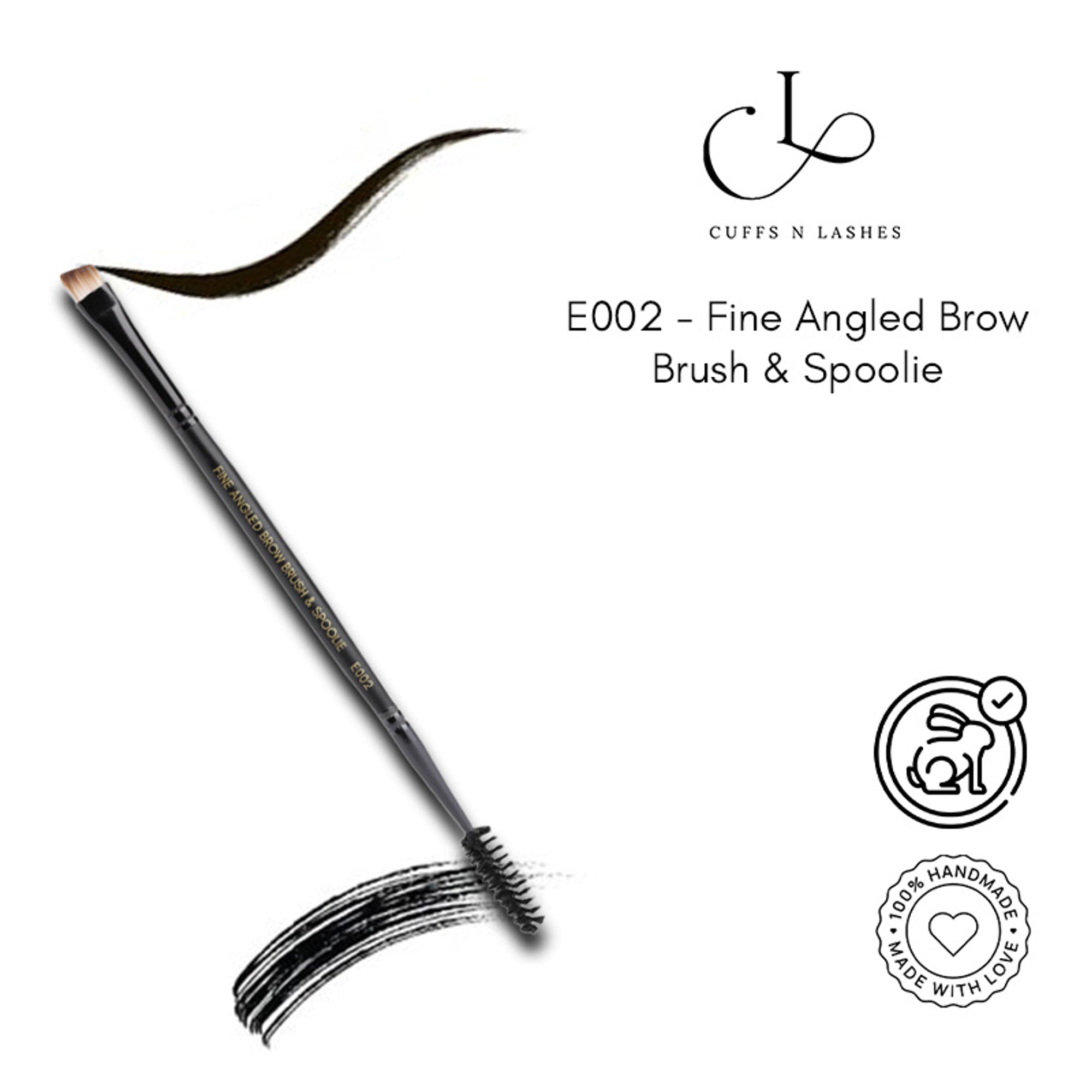 CUFFS N LASHES Fine Angled Brow Brush & Spoolie - E002 | Grocsy