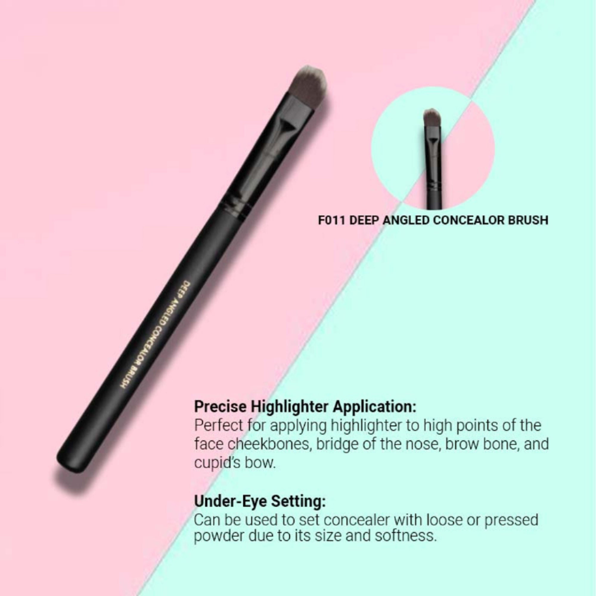 CUFFS N LASHES Deep Angled Concealer Brush - F011 | Grocsy