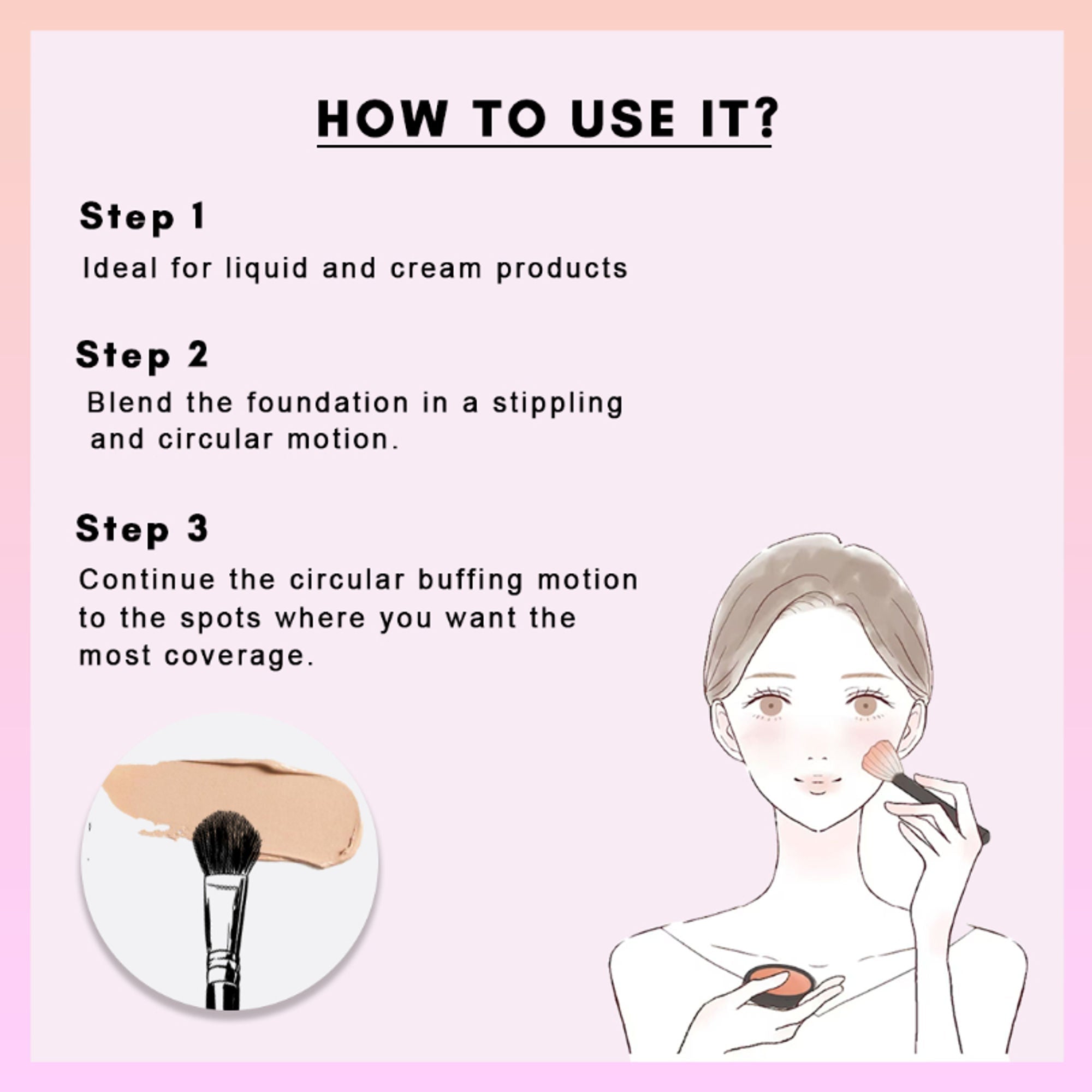 CUFFS N LASHES Deep Angled Concealer Brush - F011 | Grocsy
