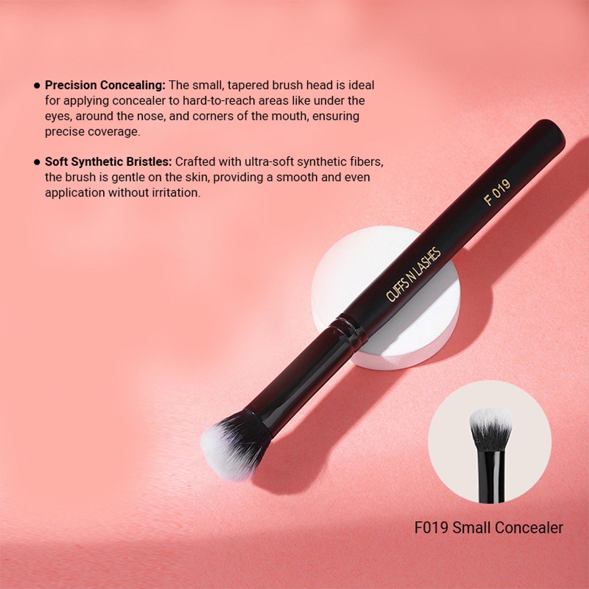 CUFFS N LASHES Small Concealer Brush - F019 | Grocsy