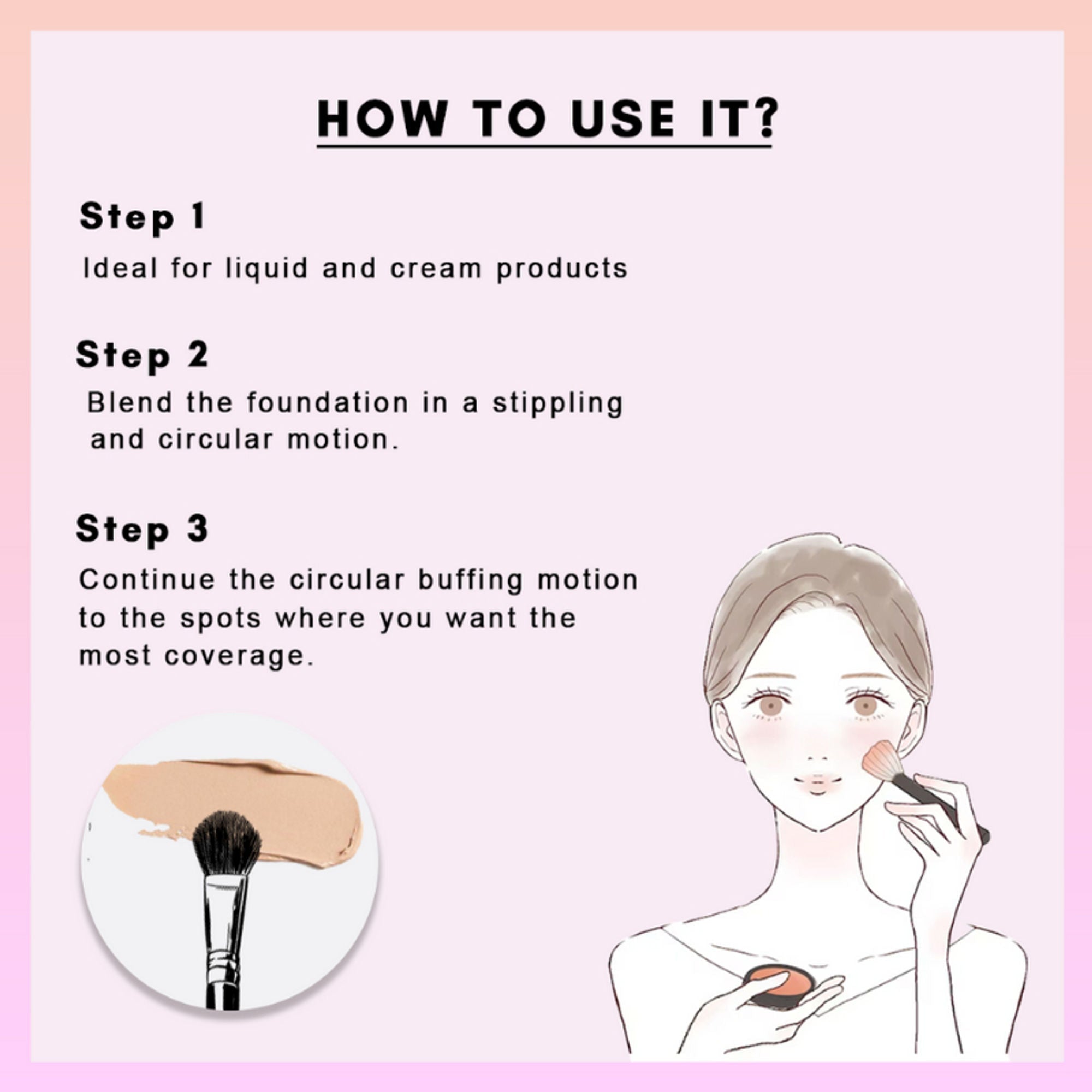 CUFFS N LASHES Small Concealer Brush - F019 | Grocsy