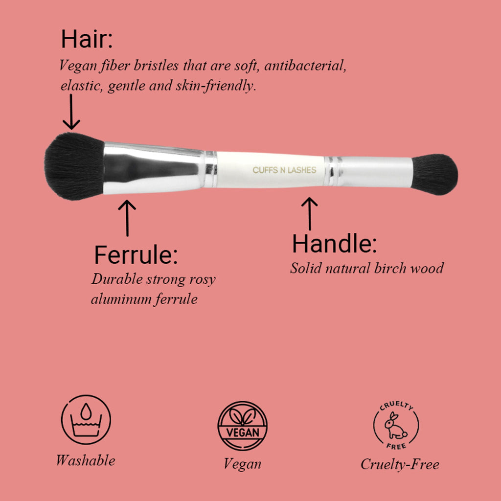 CUFFS N LASHES Concealer & Foundation Dual Brush - 03 | Grocsy