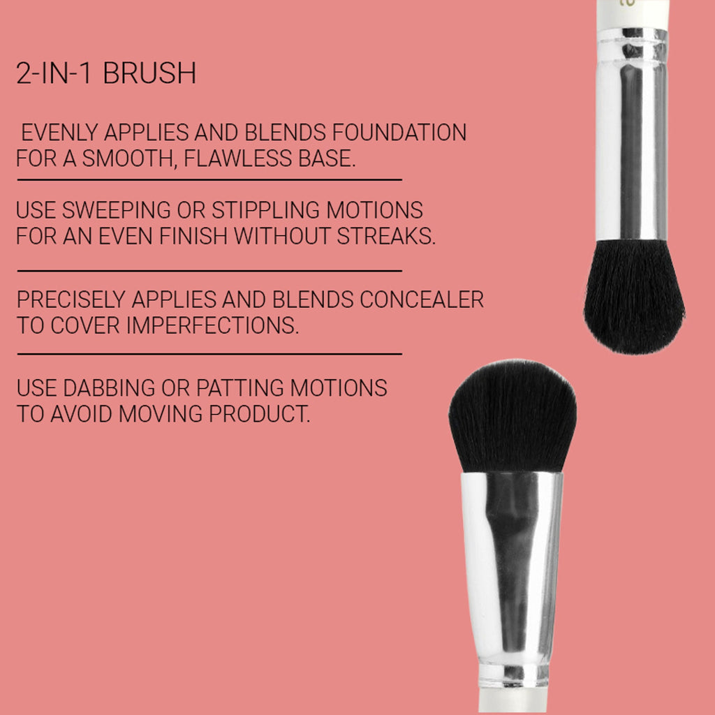 CUFFS N LASHES Concealer & Foundation Dual Brush - 03 | Grocsy