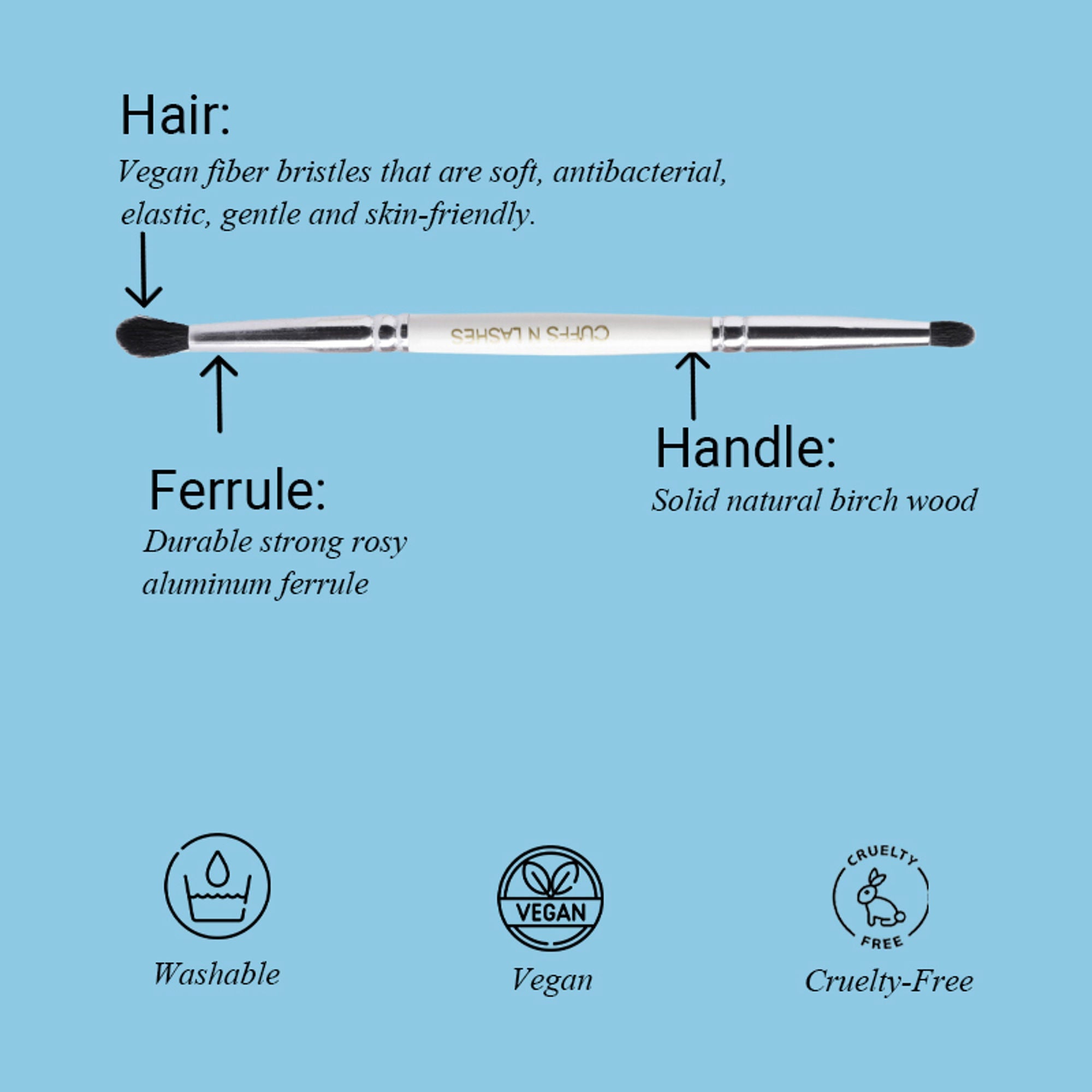 CUFFS N LASHES Small Smudger & Pencil Dual Brush - 05 | Grocsy