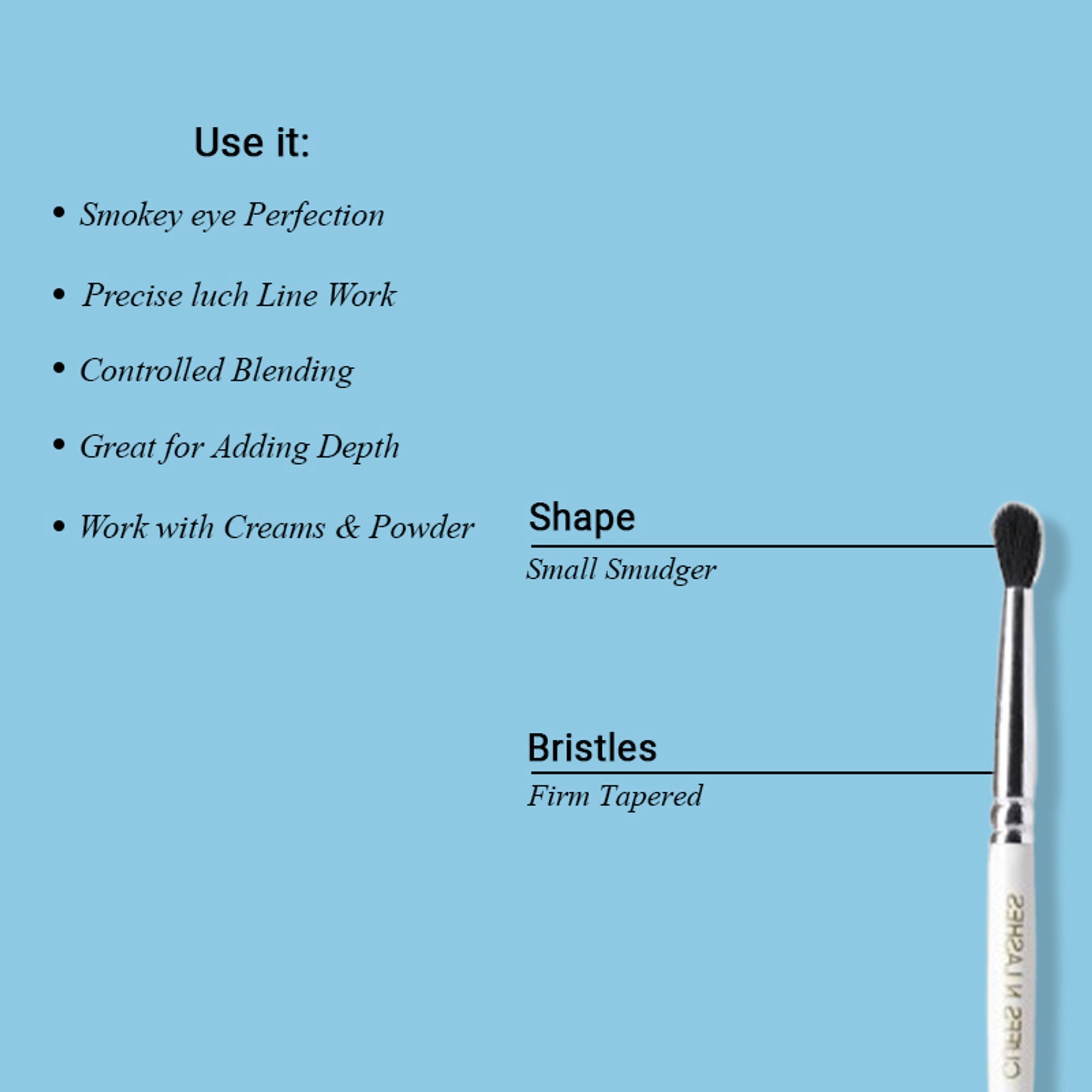 CUFFS N LASHES Small Smudger & Pencil Dual Brush - 05 | Grocsy