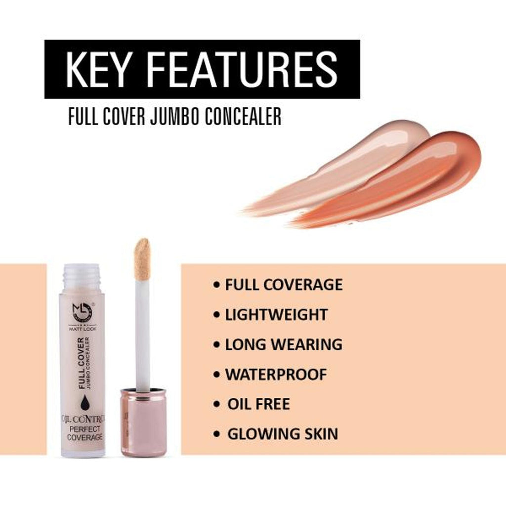 Matt Look Full Cover Jumbo Oil Control Perfect Coverage Concealer - Beige | Grocsy
